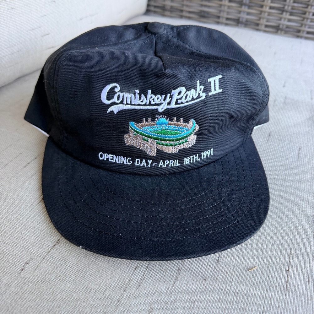 Annco Comiskey Park II Opening Day 1991 Snapback‎ Retro MLB Hat Mens OSFM Black